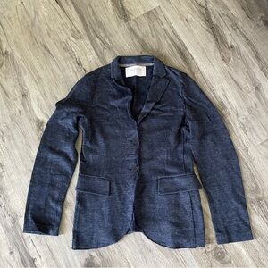 Harris Wharf London Blue Chambray Blazer 40 4